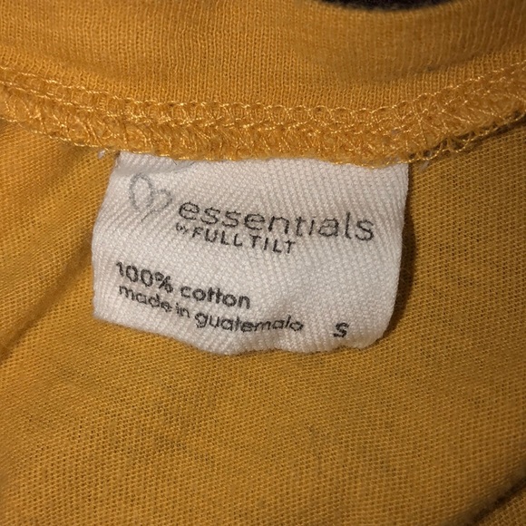 Mustard Yellow Tied Cropped Tee SMALL - Picture 4 of 4